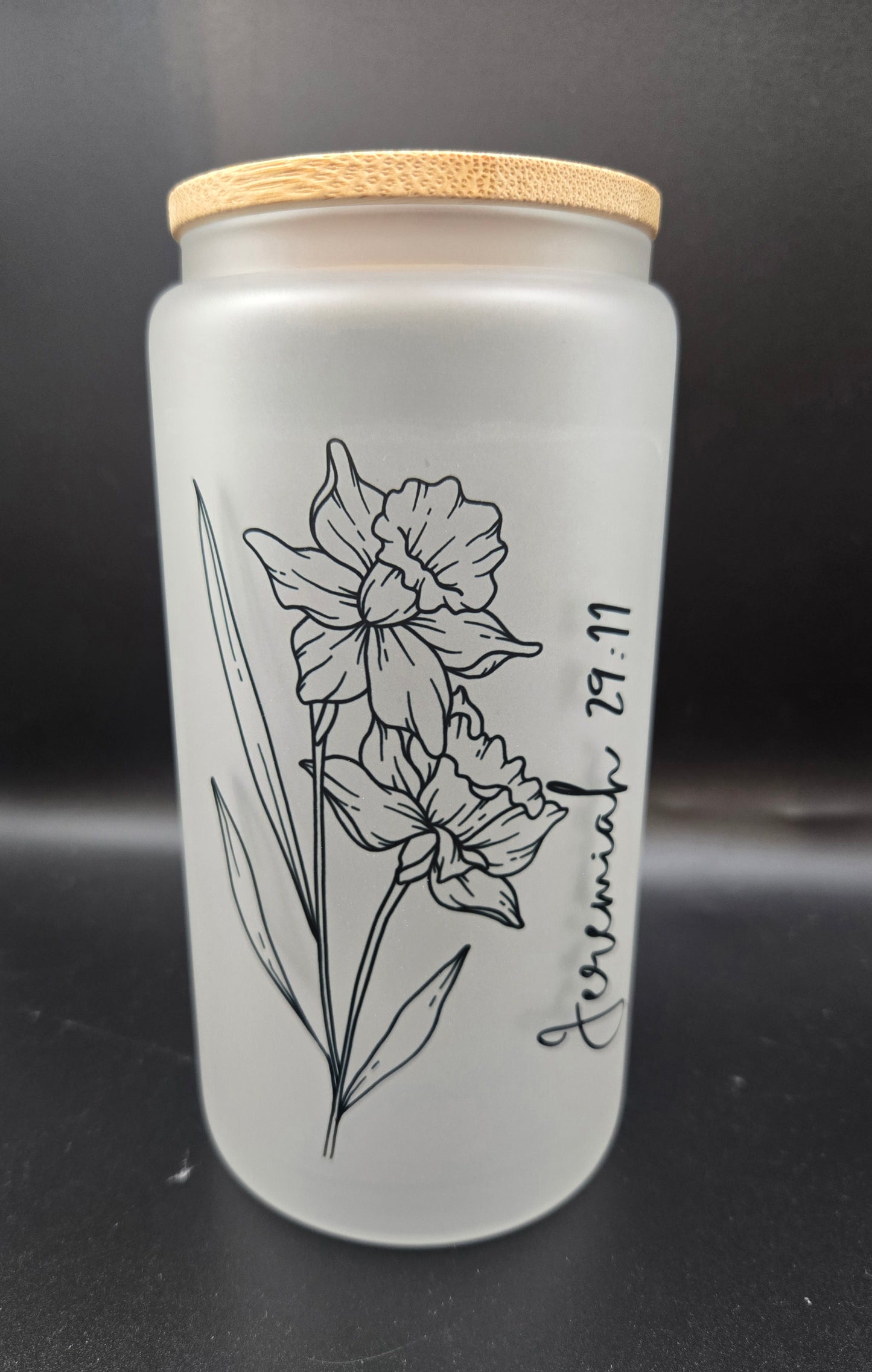 16oz frosted Glass Cup