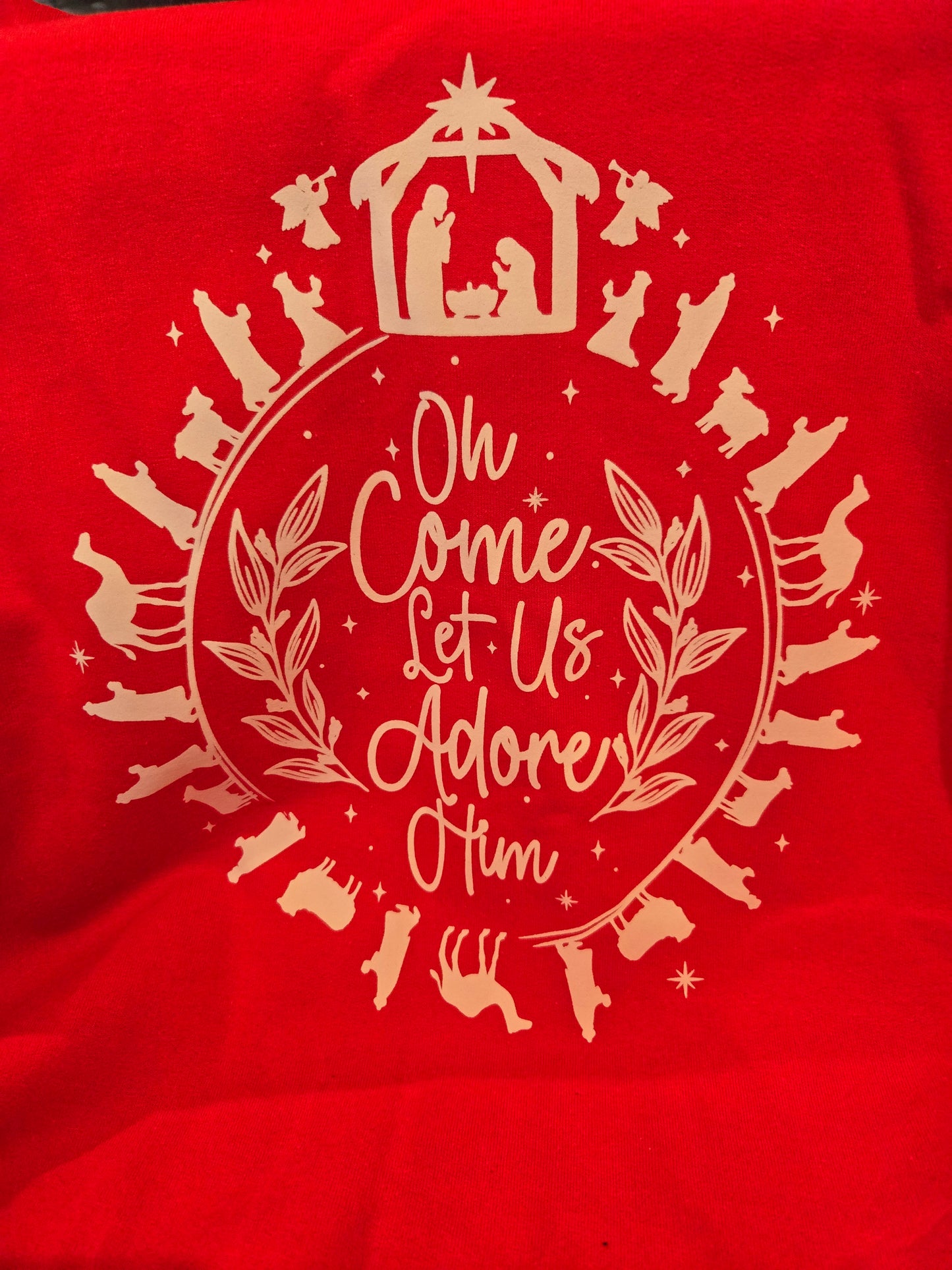 Red Sweatshirt (oh come let us adore him)